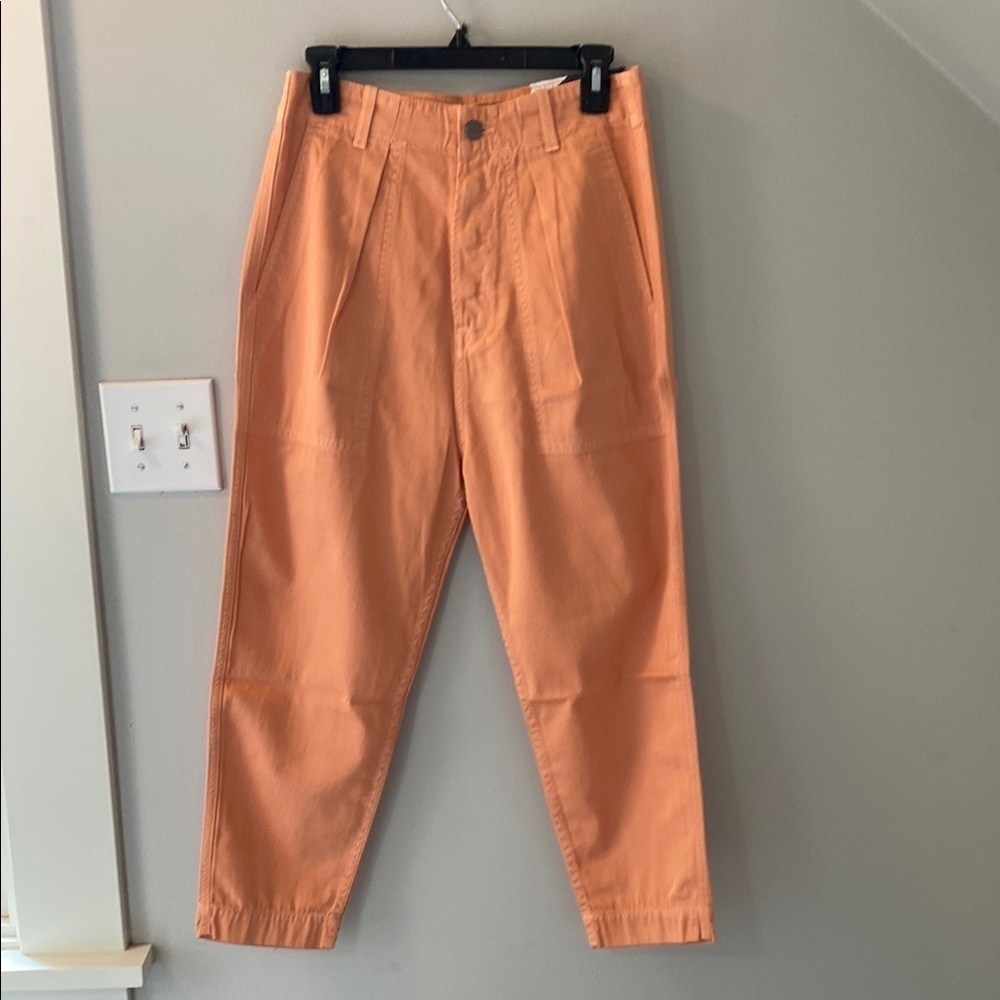 Sundry Military Pocket pant w/ Tapered Legs in Clay (orange) size 27 cropped